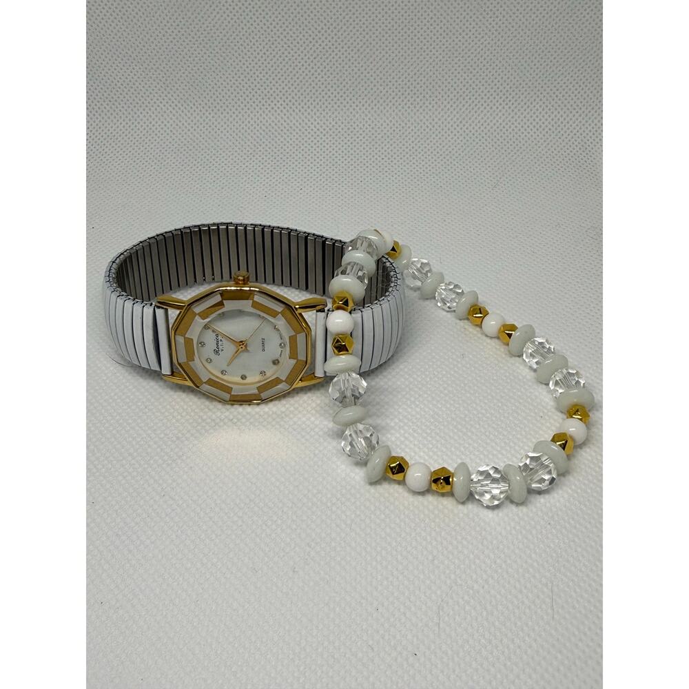 🤍✨ Elegant Watch & Bracelet Set – Soft Glam Stack ✨🤍 New Battery - Picture 4 of 10